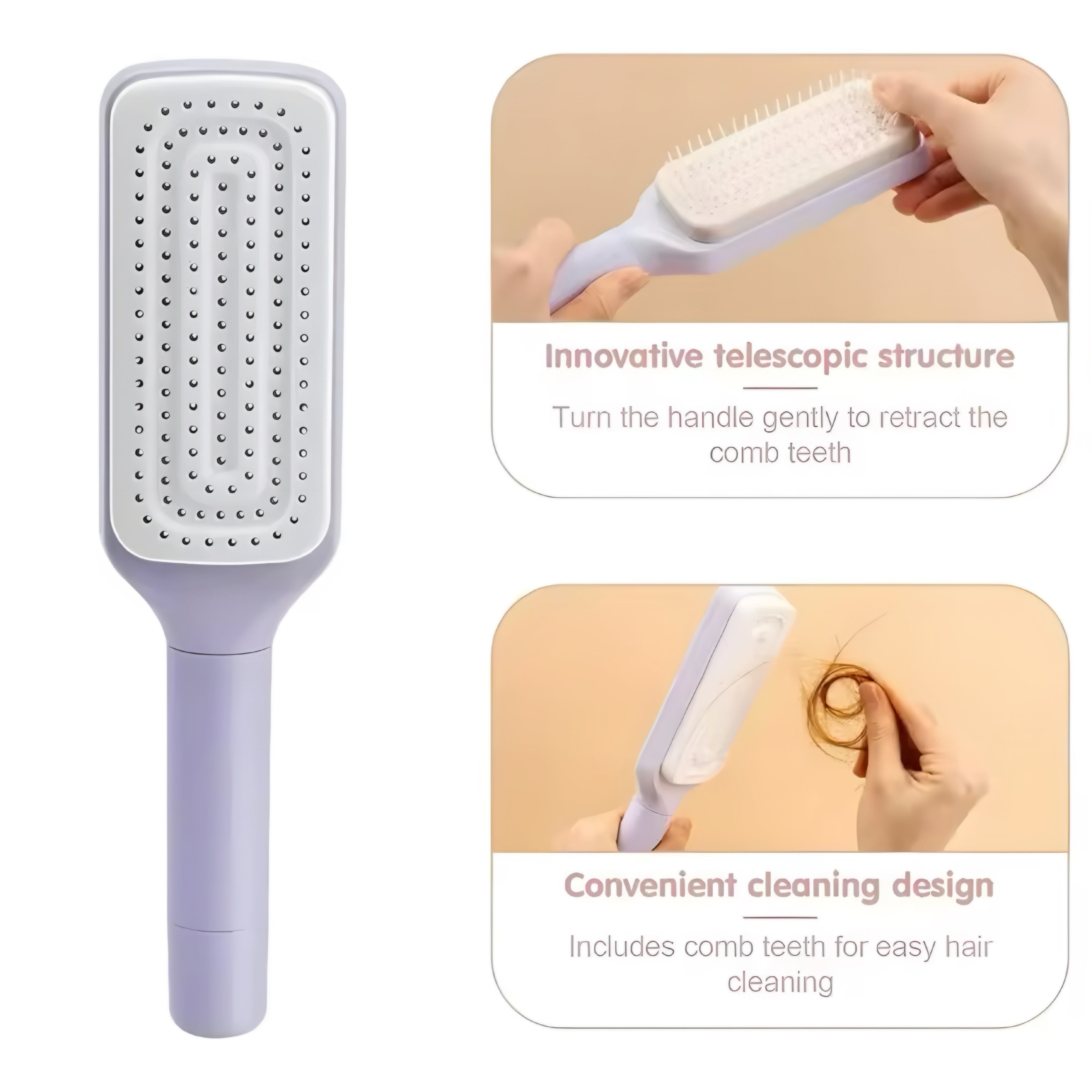 Självrengörande Roterande Hårborste