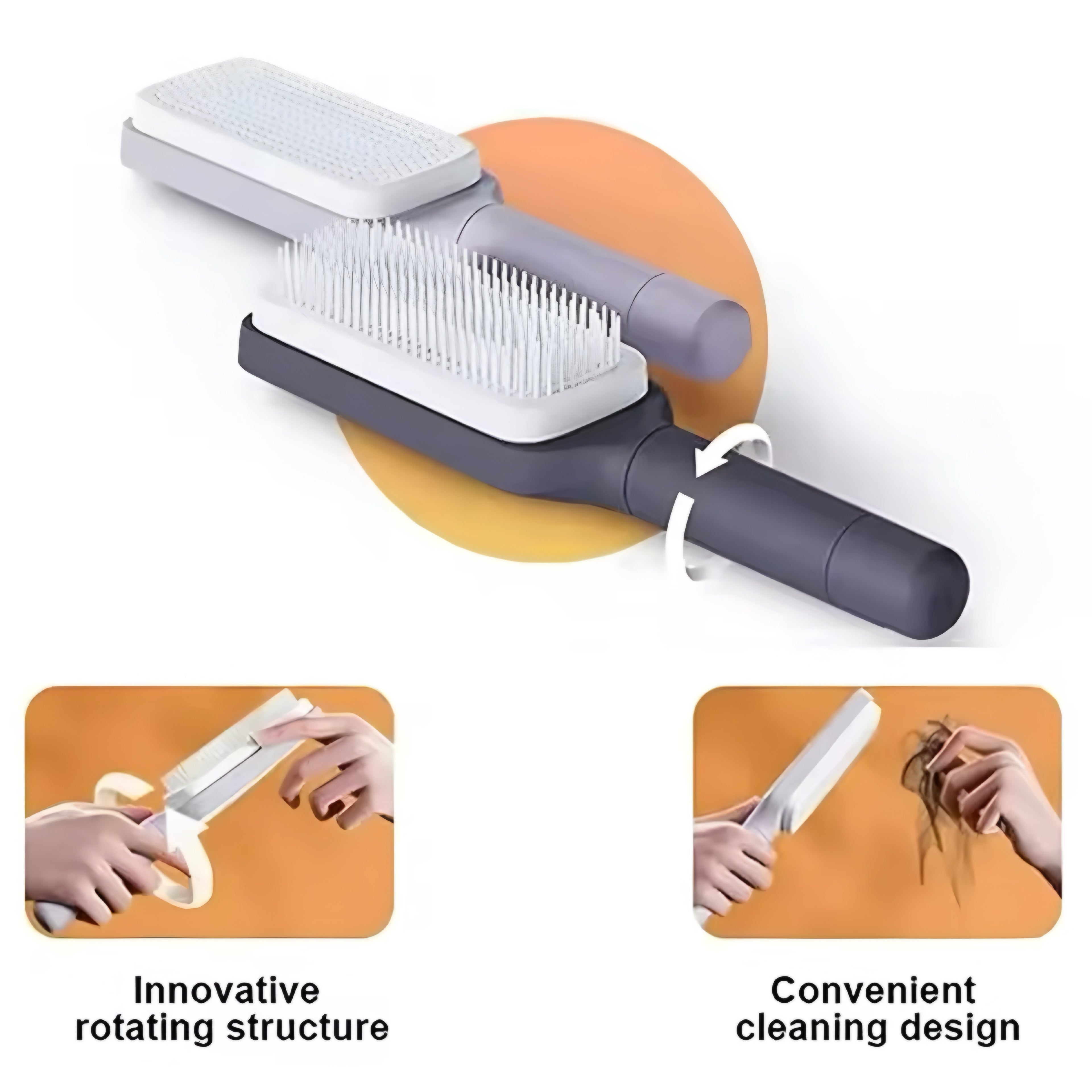 Självrengörande Roterande Hårborste