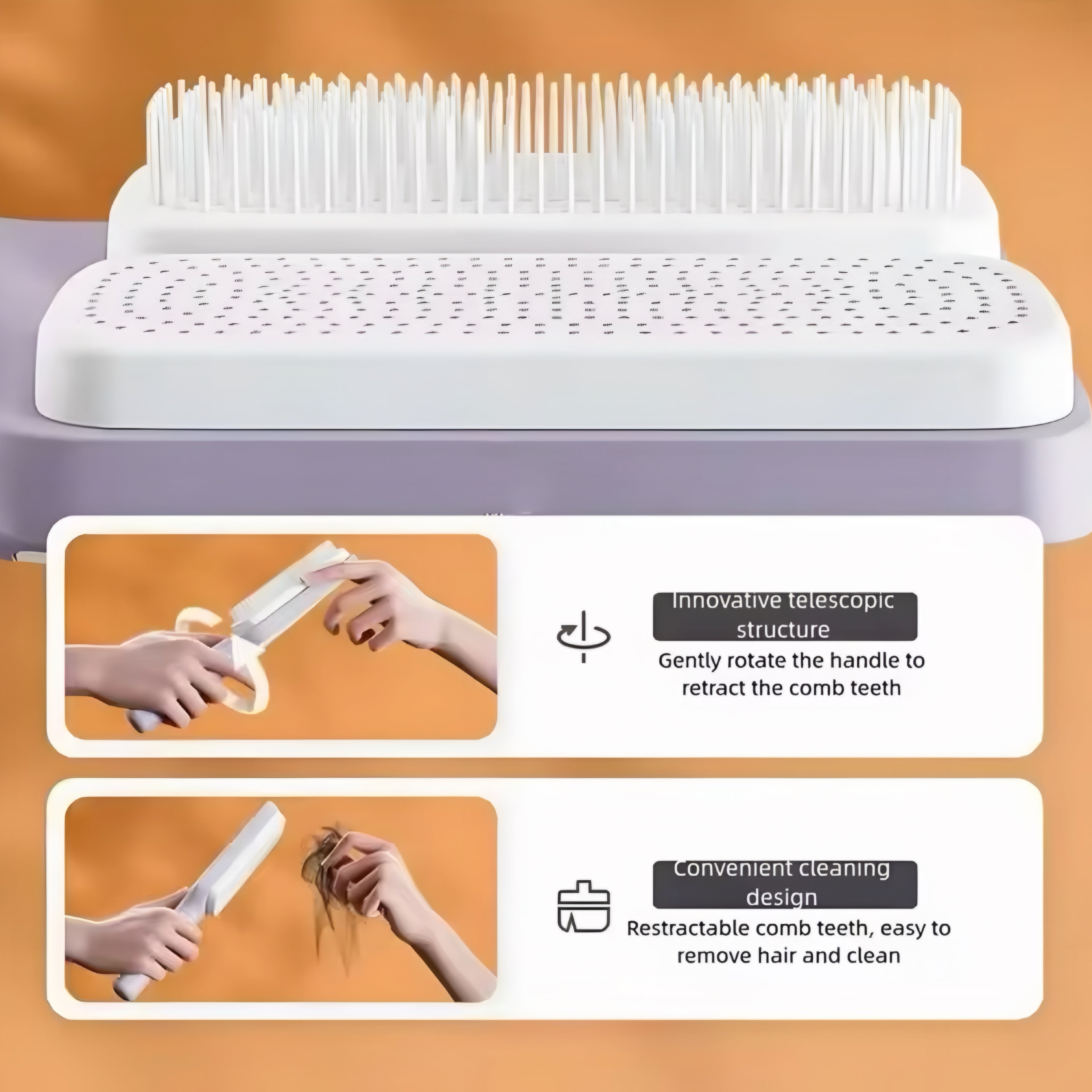 Självrengörande Roterande Hårborste