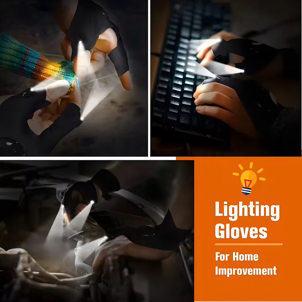 Hands-Free LED-Handske – Ljus för Nattaktiviteter