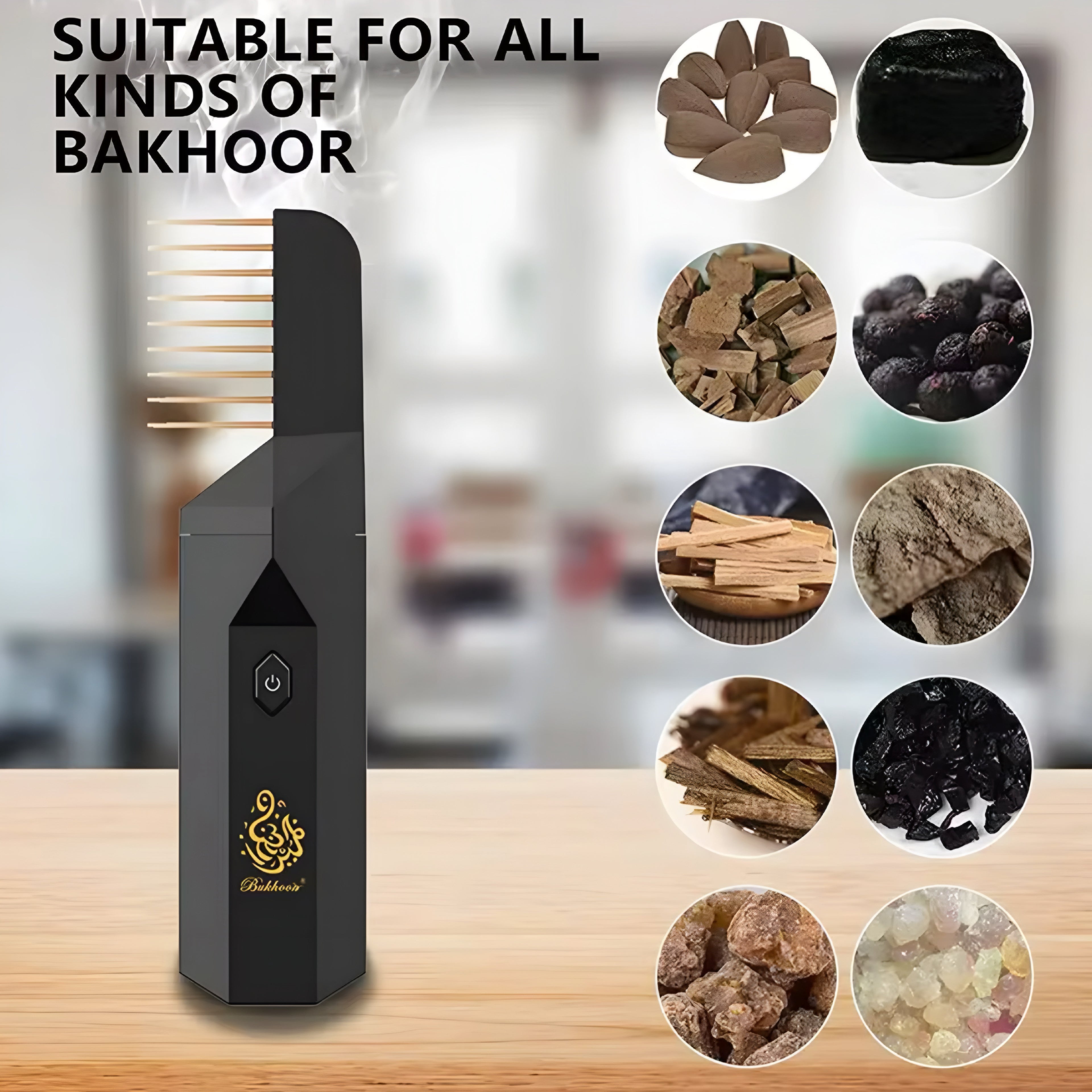 2-i-1 Elektrisk Rökelse- och Hårkam – Avkoppling & Fräschhet Överallt