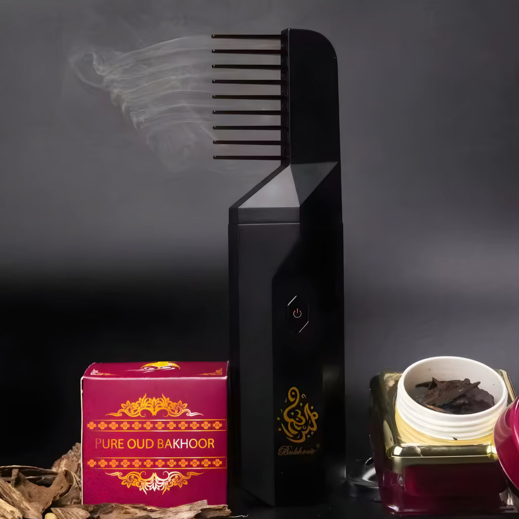 2-i-1 Elektrisk Rökelse- och Hårkam – Avkoppling & Fräschhet Överallt